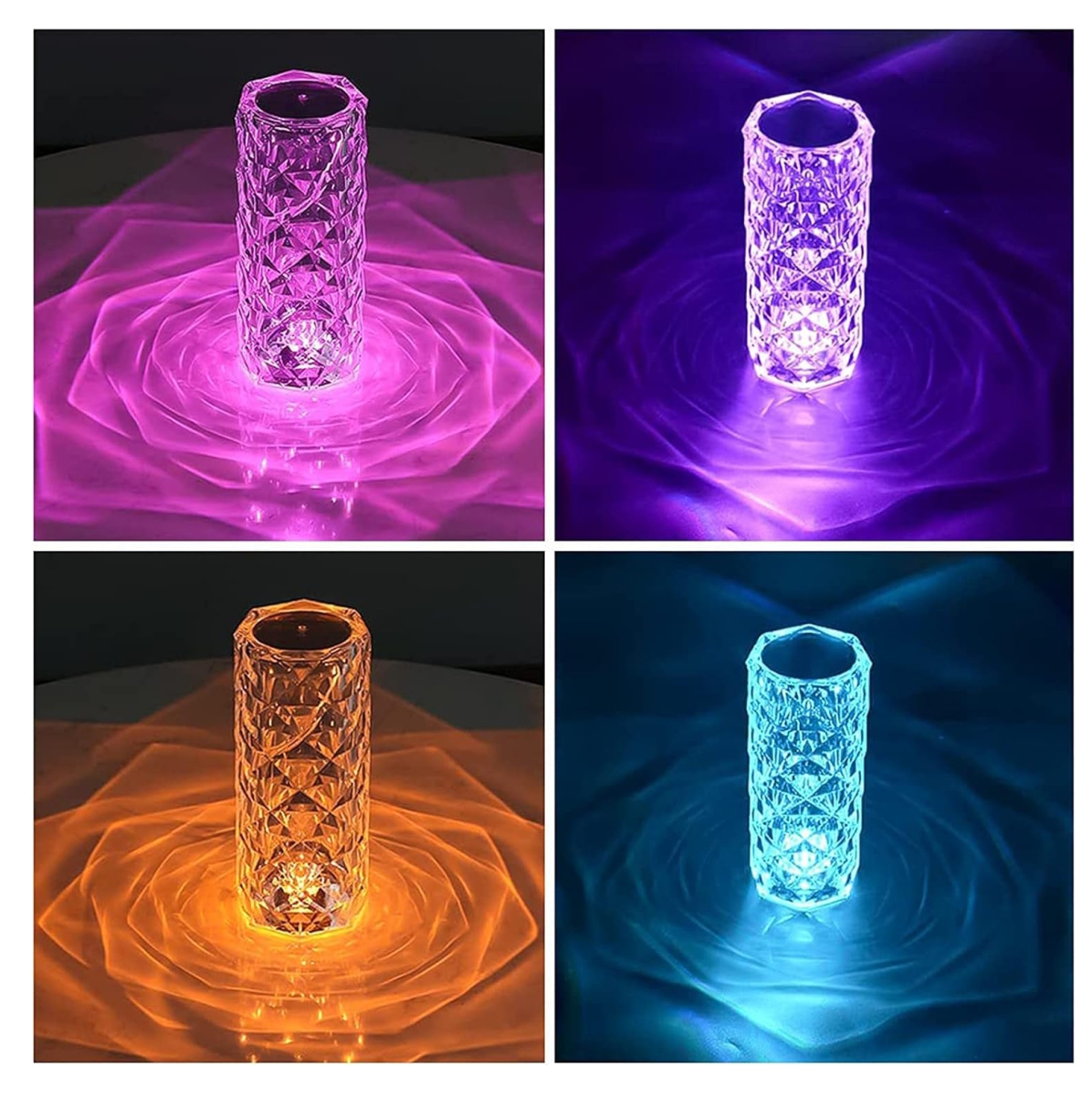 Lampara LED De Mesa Táctil RGB Cristal